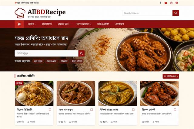 AllBDRecipe.com website preview