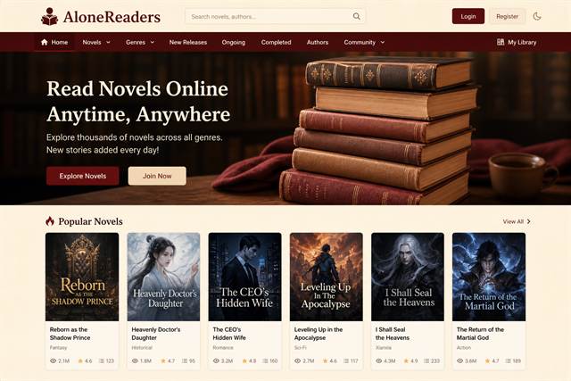 AloneReaders.com website preview